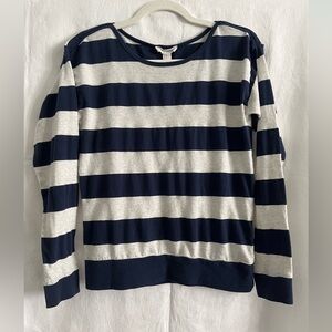 Forever 21 Long Sleeve Navy Striped Top (size Small)
